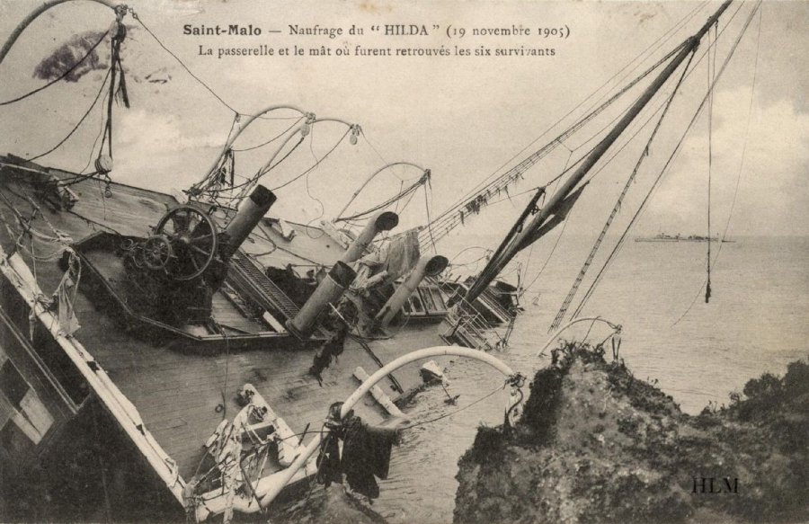 Varada del vapor Hilda en Saint Malo. 1905