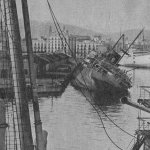 El correo republicano Villa de Madrid hundido por los bombardeos italianos en el puerto de Barcelona